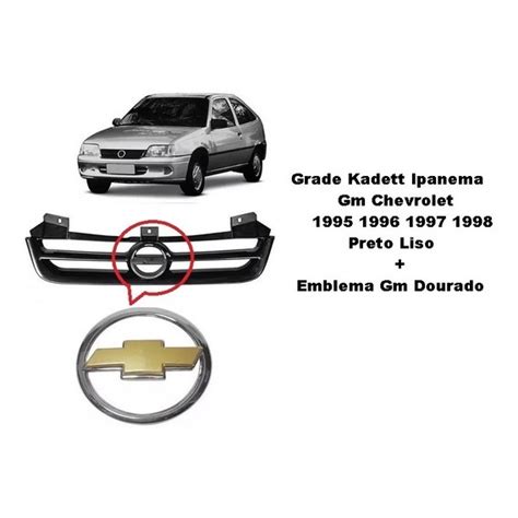 Kit Grade Kadett Ipanema Preta Emblema Gm Dourado Shopee Brasil