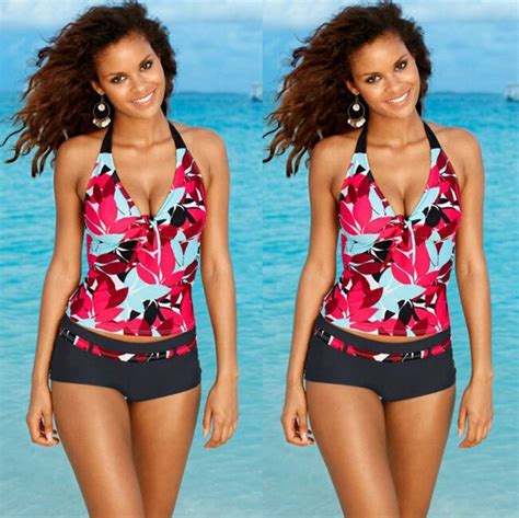 2018 Hot Sale Women Floral Swimwear Push Up Tankini Top Maillot De Bain Bathing Suit Swimsuit