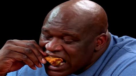 Shaq On Hot Ones But He Cant Stop Eating Chicken Wings Youtube