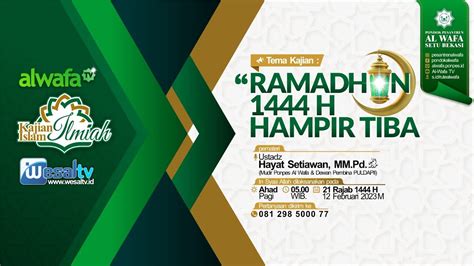 Live Now Ramadhan H Hampir Tiba Hayat Setiawan Mm Pd