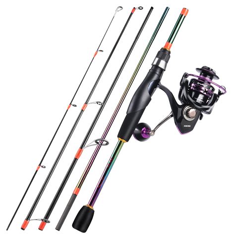 Sougayilang Multicolor Spinning Rod and Reel Set Portable Fishing Rod ...