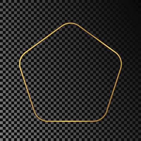 Gold glowing rounded pentagon shape frame 35948423 Vector Art at Vecteezy