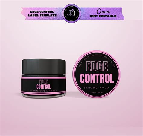 EDGE CONTROL Label Template - Etsy