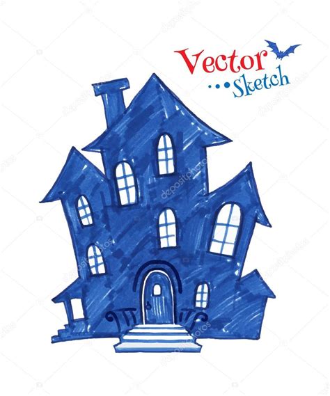 Childlike drawing of spooky house — Stock Vector © Sonya_illustration ...