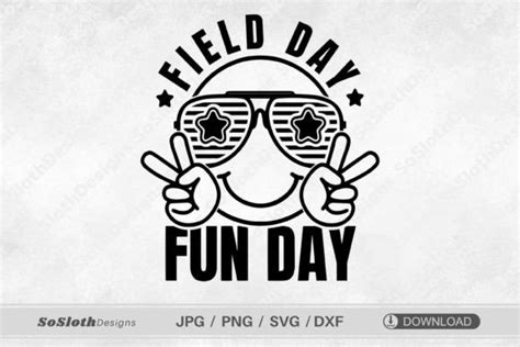 Field Day Fun Day Svg Smiley Face Svg Graphic By Soslothdesigns