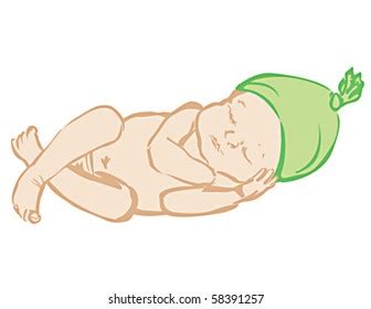 291 Baby Sleeping Naked Stock Illustrations Images Vectors