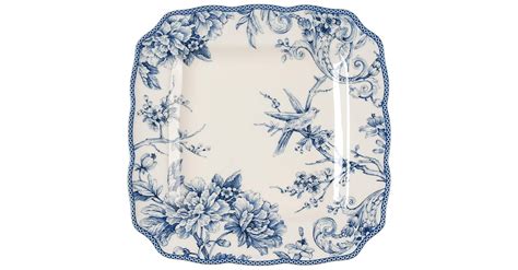 Adelaide Blue And White Square Dinner Plate By 222 Fifth Pts