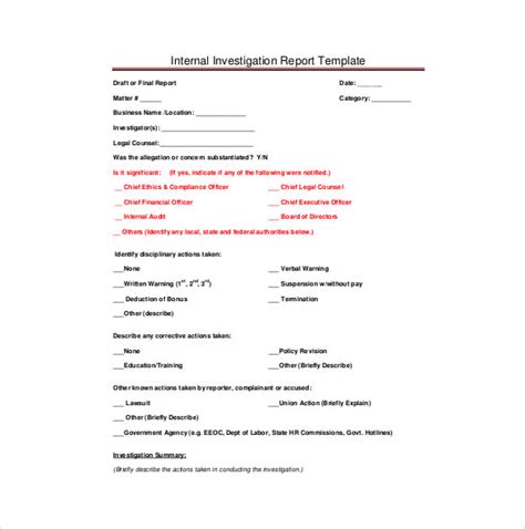 Investigation Report Templates Docs Apple Pages Pdf Ms Word