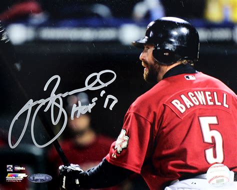 Jeff Bagwell Autographed Houston Astros 8x10 Photo Inscribed Hof 17