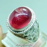 Batu Cincin Merah Delima Ruby Ring Perak Ukir Naga Asli Kode 975