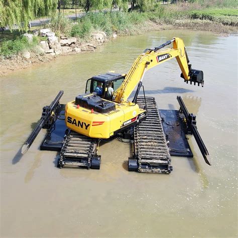 Hot Sale Amphibious Excavator With Side Pontoons And Swamp Pump China