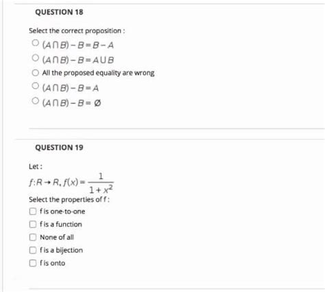 Solved Question 18 Select The Correct Proposition