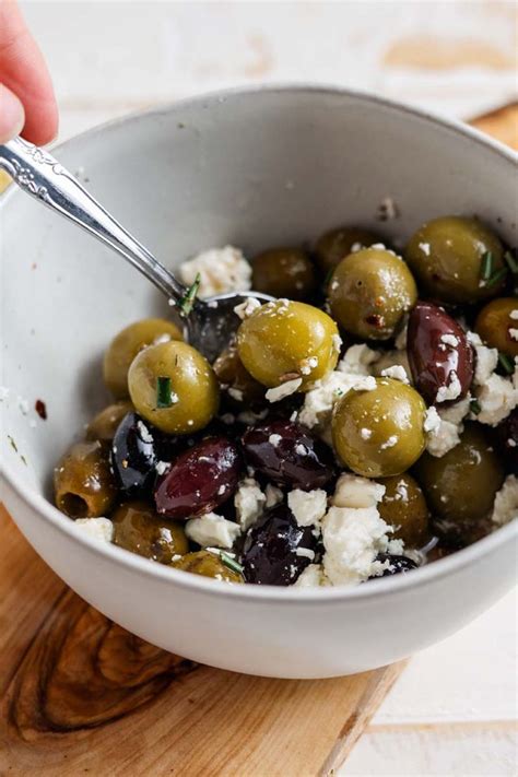 Marinated Olives And Feta Recipe Marinated Olives Feta Greek Snacks