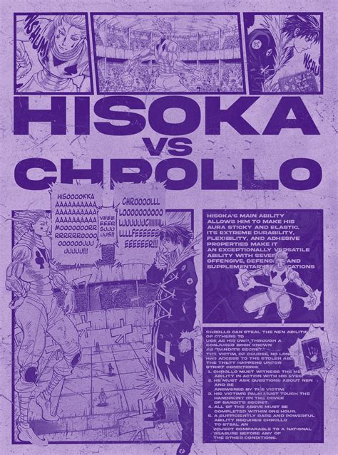 Hisoka vs chrollo poster hxh | Ispirazione, Ragazzi anime, Design