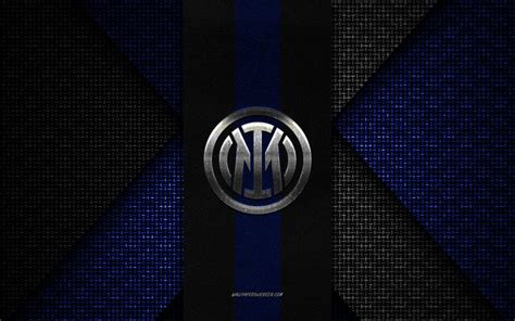 Download Wallpapers Inter Milan Serie A Blue Black Knitted Texture