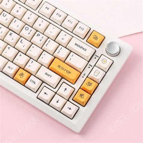 USLION 140 Keys Honey Milk Theme XDA Keycaps PBT Dye Sublimation Korean