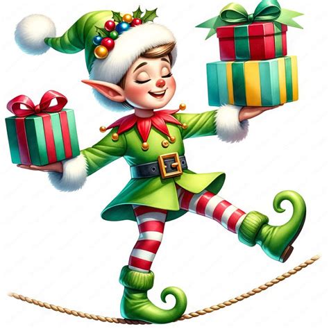 Christmas Elf Clipart Clipart Bundle 02 10 High Quality Images Wall Art