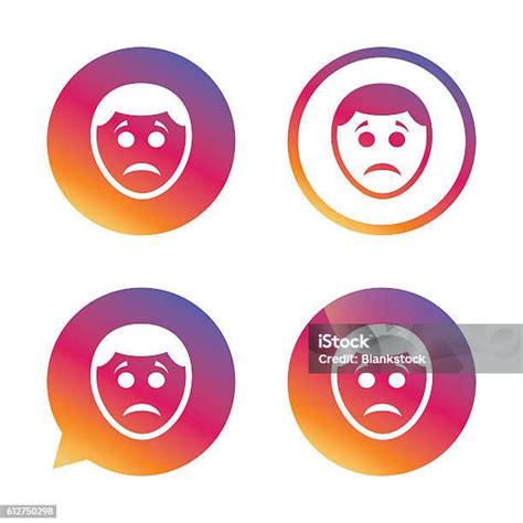 Sad Face Sign Icon Sadness Symbol Stok Vektör Sanatı And App‘nin Daha Fazla Görseli App