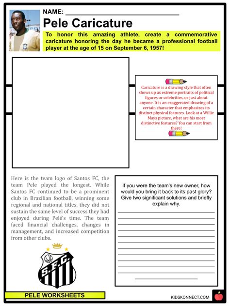 Pelé Worksheets | Childhood, Football Career, Legacy