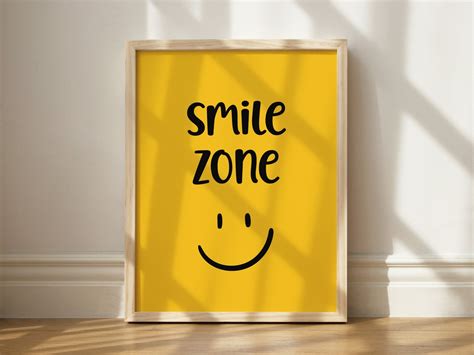 Smiley Face Poster, Set of 2, Wall Art Print Trendy, Smiley Face Print, Smiley Face Wall Art ...