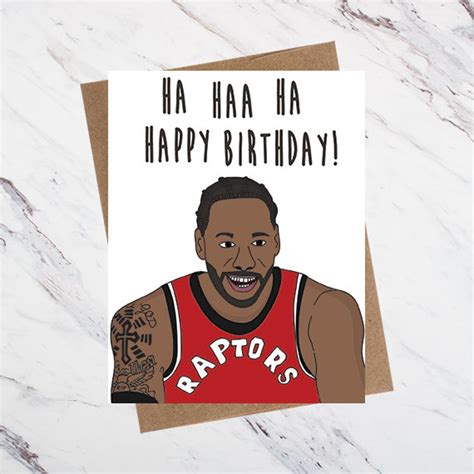 Basketball Birthday Card Kawhi Leonard Birthday Card Toronto Raptors