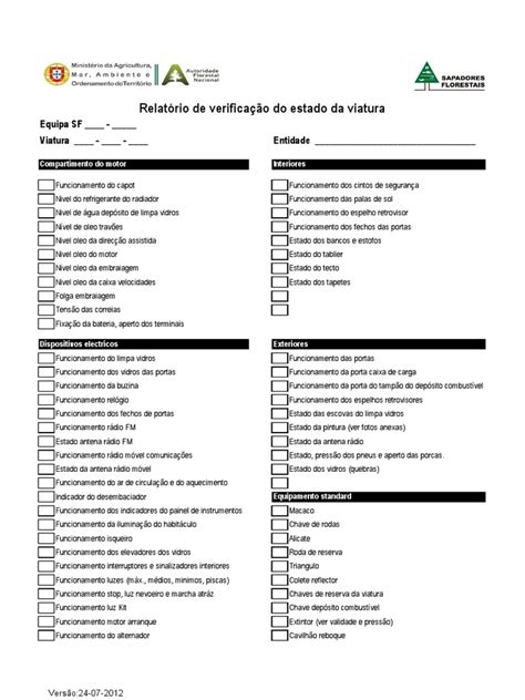 28 Ficha De Avaliacao Estado Da Viatura Veículos De Roda Veículos