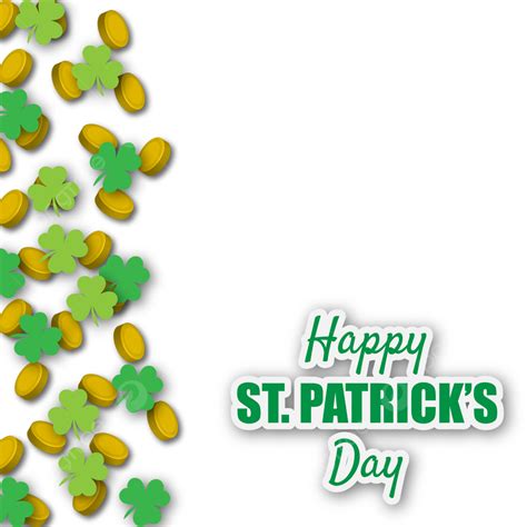 St Patricks Day Vector Hd Png Images Border With Coins And Clover For