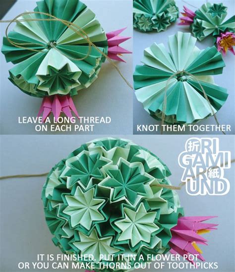 Origamiaround “ How To Make An Origami Venus Kusudama Cactus The Whole