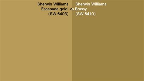 Sherwin Williams Escapade Gold Vs Brassy Side By Side Comparison