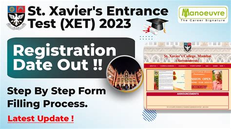 St Xaviers Entrance Exam Xet 2023 Registration Date Out Step By