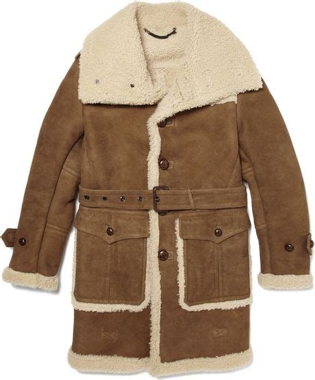 Burberry Prorsum Leather And Shearling Coat In Brown For Men Lyst