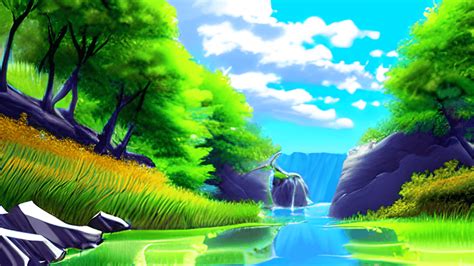 Anime Nature Background Graphic · Creative Fabrica