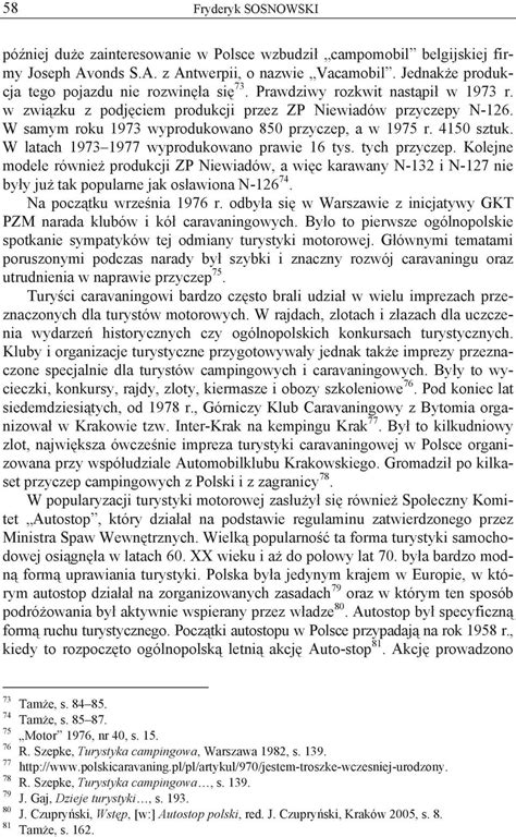 Turystyka Motorowa W Polsce W Dekadzie Edwarda Gierka PDF Darmowe