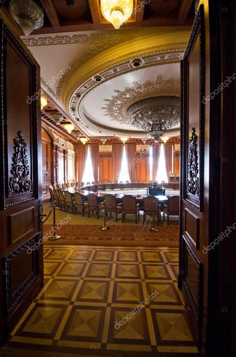 Interior of parliament building in Bucharest, Romania – Stock Editorial ...