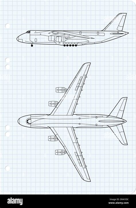 exercise book with a drawing for a model airplane. Vector illustration Stock Vector Image & Art ...