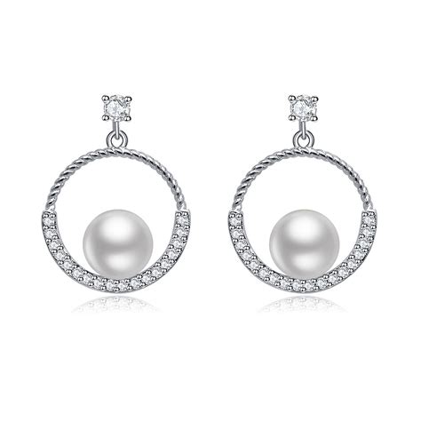 Cz Drop Earrings Halo Pearl Cz Drop Earrings Supplier Jr Fashion