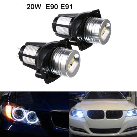 2pcs 20w Led Angel Eyes Headlight Bulb Bmw E90 E91 Car Light Shopee