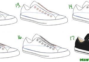 How To Draw A Converse Shoe Step By Step Drawing Tutorials