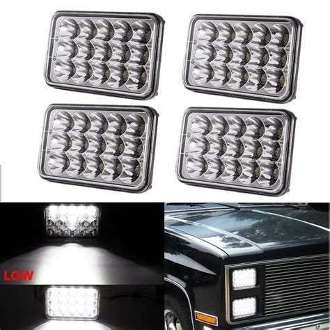 Pcs Dot Approved X Inch Led Headlights Rectangular Replacement