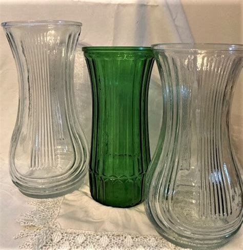 Vintage Hoosier Clear Ribbed Vases 4087 A 4087b 4086b 4081 Etsy