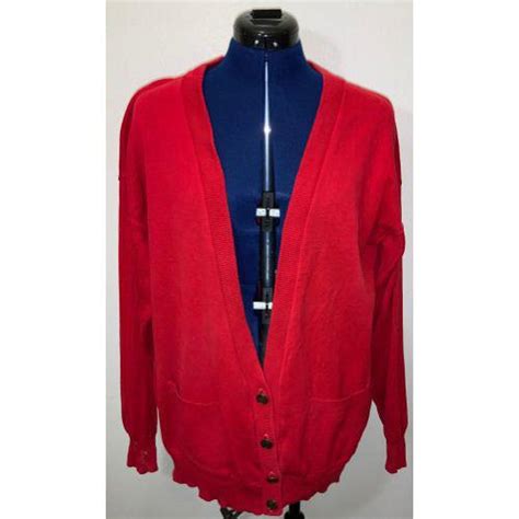 Talbots Red Long V Neck Cardigan Sweater Size Depop