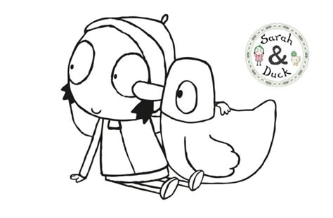 Sarah & Duck Hugging Colouring Printable - Sarah and Duck Official Website