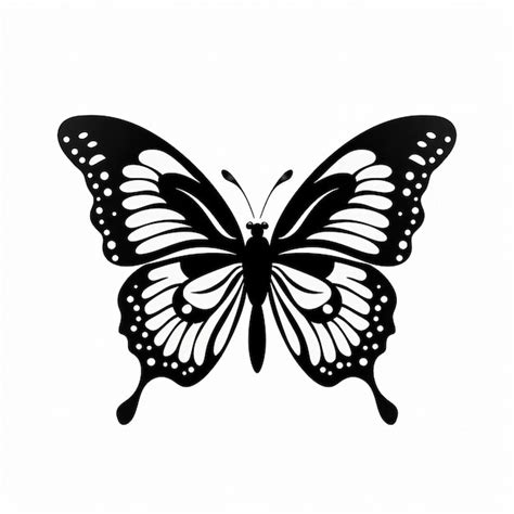 Elegante Silueta De Mariposa Sobre Fondo Blanco Y Negro Generada Por Ia