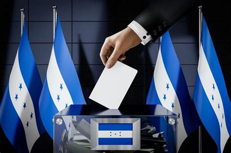 Premium Photo Honduras Flags Hand Dropping Ballot Card Into A Box