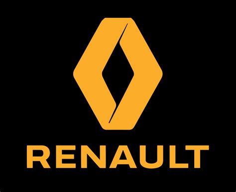 Renault Logo Brand Car Symbol With Name Yellow Design French Automobile Vector Illustration With ...