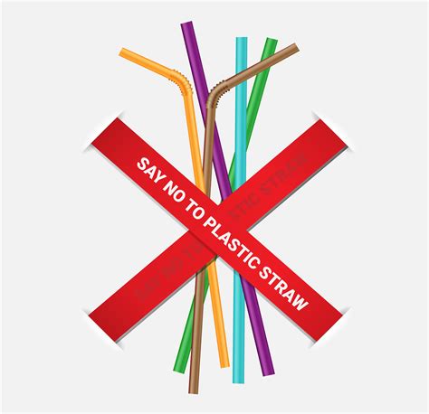 Stop Using Plastic Straws Poster Vector Art At Vecteezy