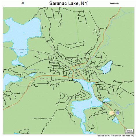 Saranac Lake New York Street Map 3665233