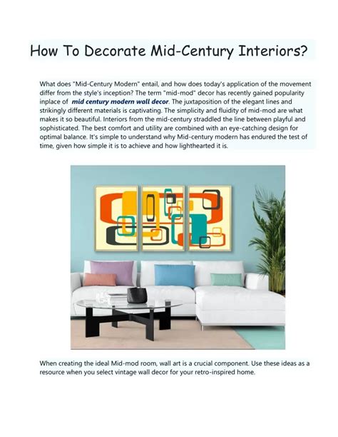 PPT How To Decorate Mid Century Interiors PowerPoint Presentation