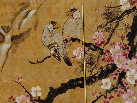 Japan Art Cherry Blossom And Love Birds Japanese Style Zen Etsy