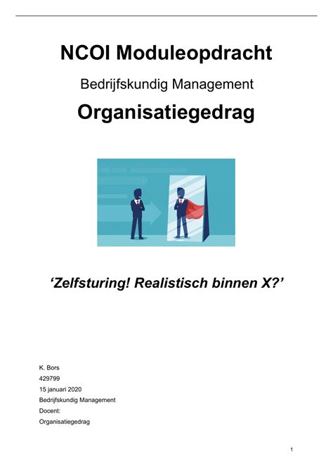 Ncoi Module Gedrag In Organisaties Bedrijfskundig Management